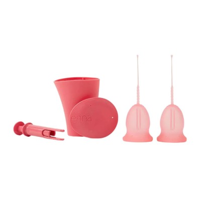 Enna Cycle Easy Cup Pack 2 Copas Talla S + Aplicador + Caja Esterilizadora – Copa Menstrual Silicona Médica