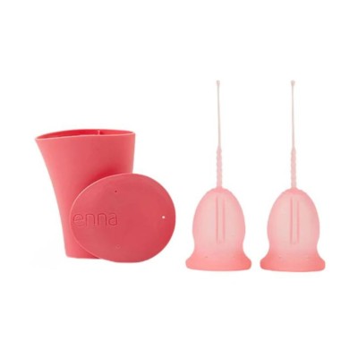 Enna Cycle Easy Cup – Pack 2 Copas Talla S + Caja Esterilizadora – Copa Menstrual Silicona Médica