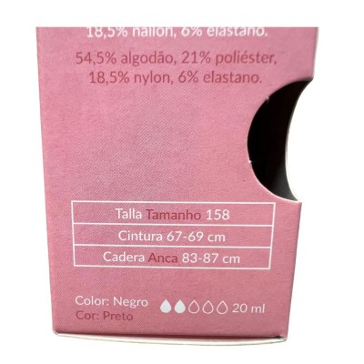Enna Braga Menstrual Adolescente Talla 158 Color Negro