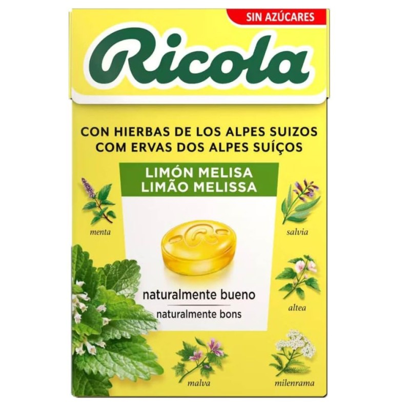 Ricola Caramelos Sin Azúcar 50 g – Sabor Limón, Balsámicos para Garganta y Bienestar