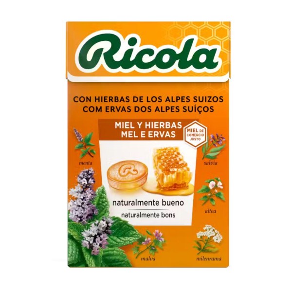 Ricola Caramelos 50 g – Sabor Miel y Hierbas, Caramelos Balsámicos Tradicionales
