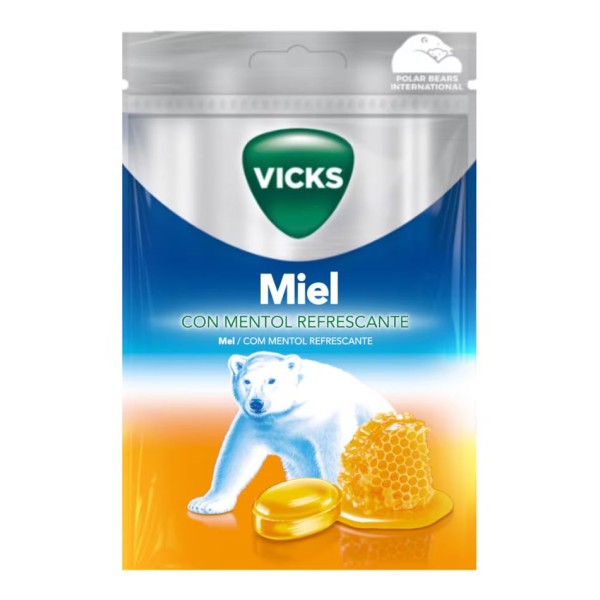 Vicks Caramelos 72 g – Sabor Miel, Alivio de Garganta y Nariz