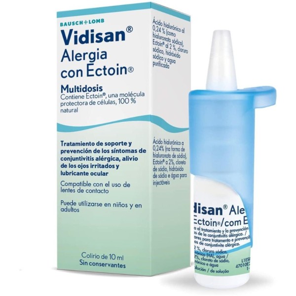 Vidisan Alergia con Ectoin colirio 10 ml – alivio ocular para ojos sensibles y alérgicos