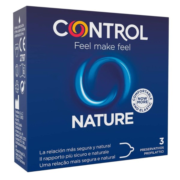 Control Nature Preservativos 3 unidades – Preservativos de látex naturales y elásticos