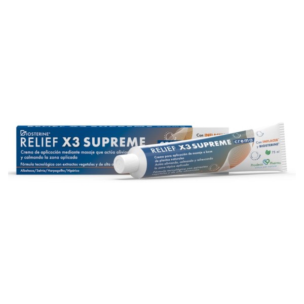 Biosterine Relief X3 Supreme Crema 75 ml – crema de masaje para aliviar, calmar y refrescar