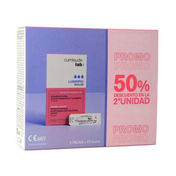 CumLaude Lab Lubripiù Óvulos – Hidratación vaginal intensa | Pack 50 % 2ª unidad
