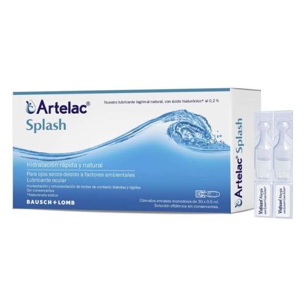 Artelac Splash Colirio Ojos Secos 30 monodosis – hidratación ocular inmediata