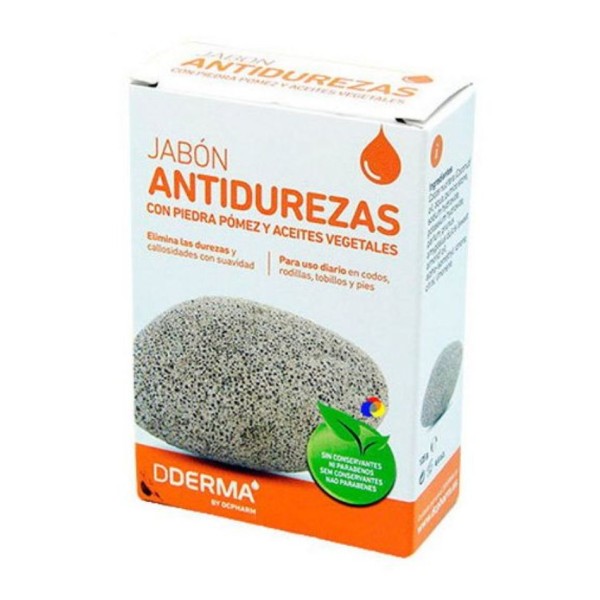 DDERMA Jabón Antidurezas con Piedra Pómez 125 g – exfoliante corporal para durezas y callos