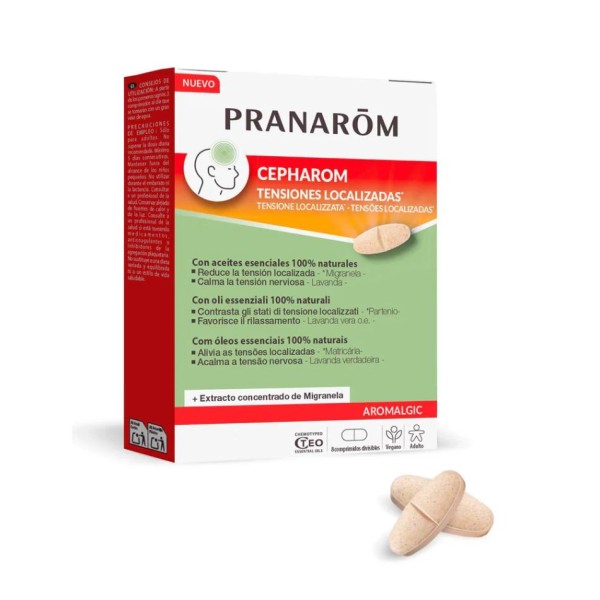 Pranarōm Cepharom Tensiones Localizadas 8 Comprimidos – Apoyo natural para cefaleas tensionales