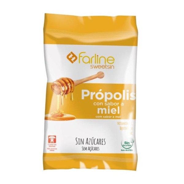 Farline Sweetsin Caramelos sin azúcar 40 g sabor Miel y Própolis – alivio garganta