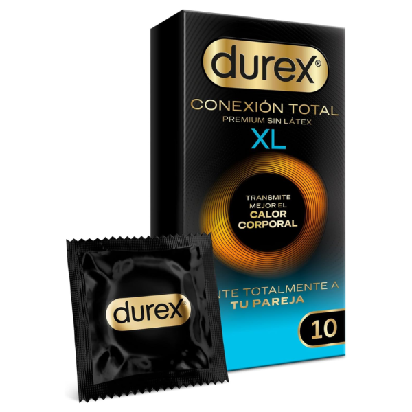 Durex Conexión Total XL 10 Preservativos – ultrafinos sin látex con Body Feel