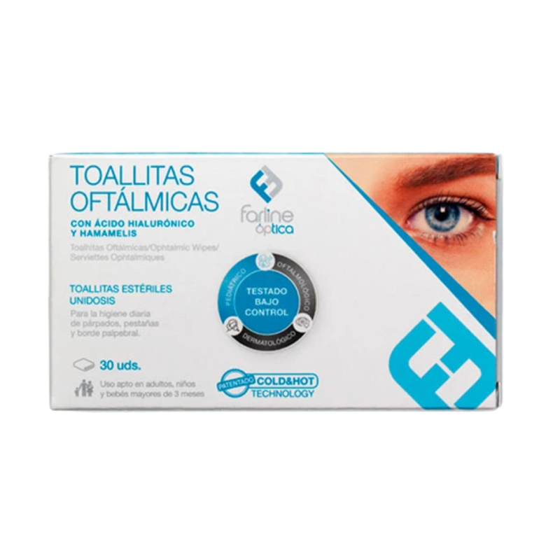Farline Toallitas Oftálmicas AH Cold & Hot 30 Unidades – higiene y cuidado de párpados y pestañas