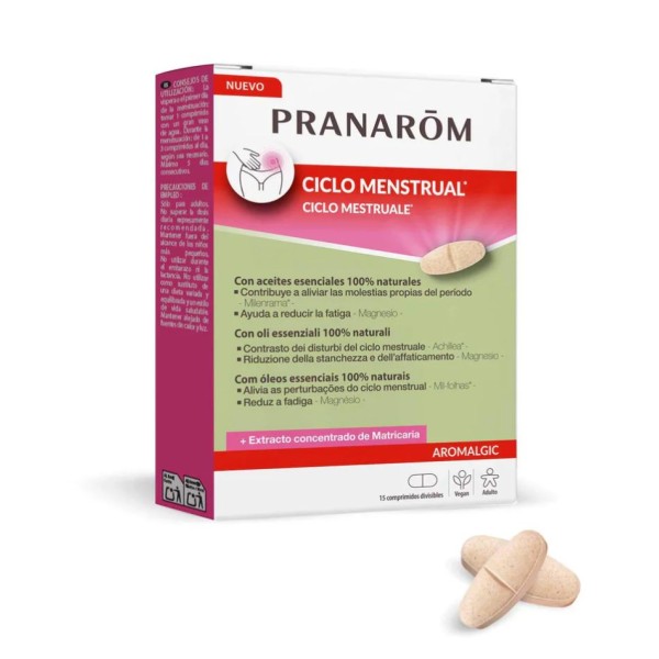 Pranarom Aromalgic Ciclo Menstrual 15 comprimidos – alivio natural para reglas dolorosas