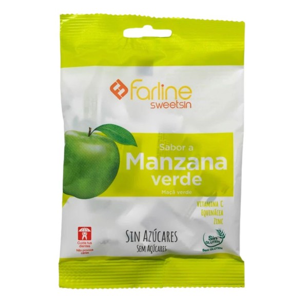 Farline Sweetsin Caramelos Sin Azúcar sabor Manzana 35 g – Vitalidad y frescor con vitamina C