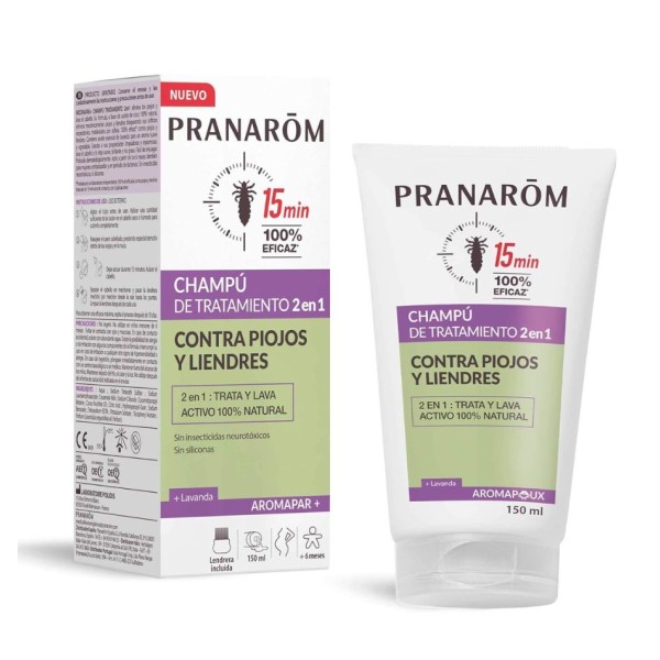 Pranarom Aromapar Champú 2 en 1 150 ml – tratamiento antipiojos y liendres