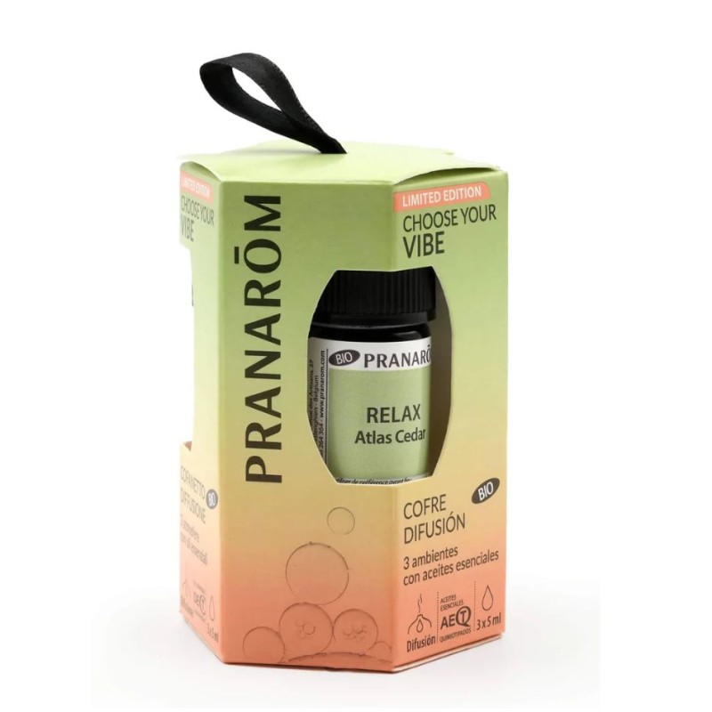 Pranarom Cofre Difusión Vibe Bio 3×5 ml – 3 sinergias de aceites esenciales listos para difundir