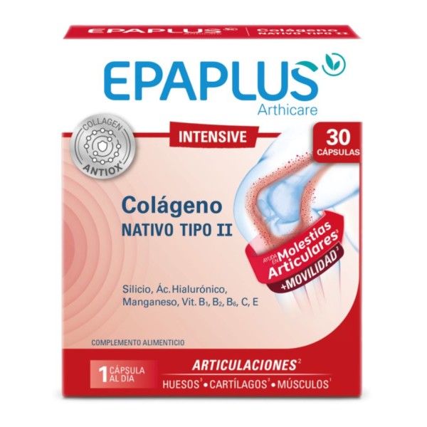 Epaplus Arthicare Intensive Nativo Tipo II 30 Cápsulas – Complemento alimenticio para articulaciones