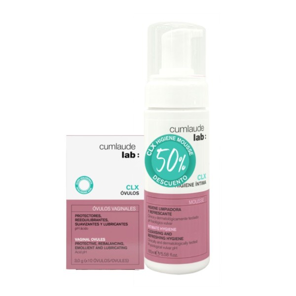 Cumlaude CLX Pack Óvulos Vaginales + Mousse Higiene Íntima – Pack Completo Cuidado Íntimo