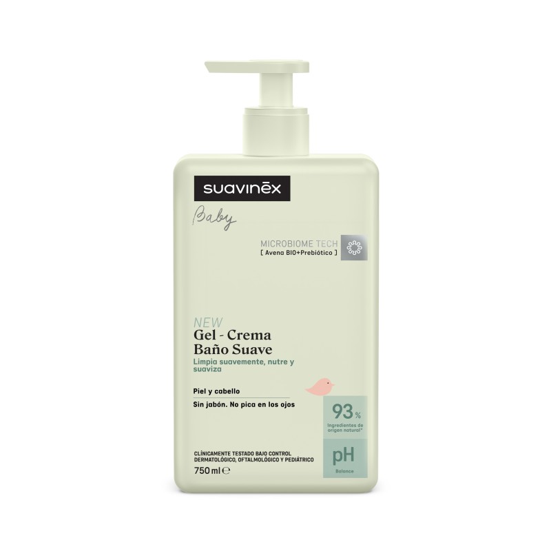Suavinex Baby Gel-Crema Baño Suave 750 ml – Gel de baño infantil piel delicada