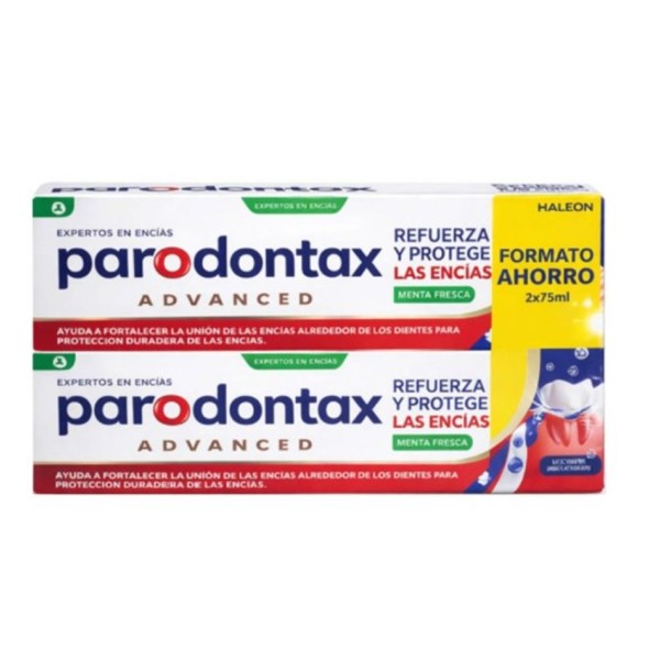 Parodontax Refuerza y Protege las Encías Pasta Dentífrica Duplo 2 x 75 ml – Sabor Menta Fresca