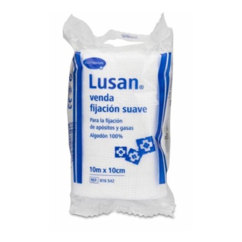 Lusan Cambric Venda de Gasa Hidrófila 10 cm x 10 m – Fijación Suave