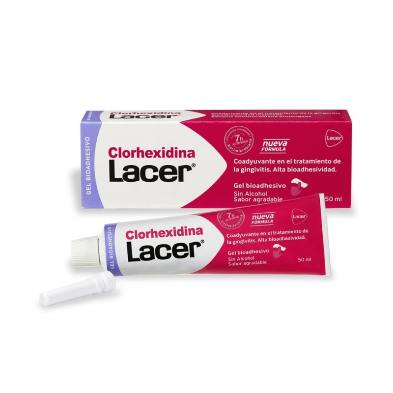 Lacer Gel Bioadhesivo Clorhexidina 50 ml – Gel bucal antiséptico bioadhesivo para encías