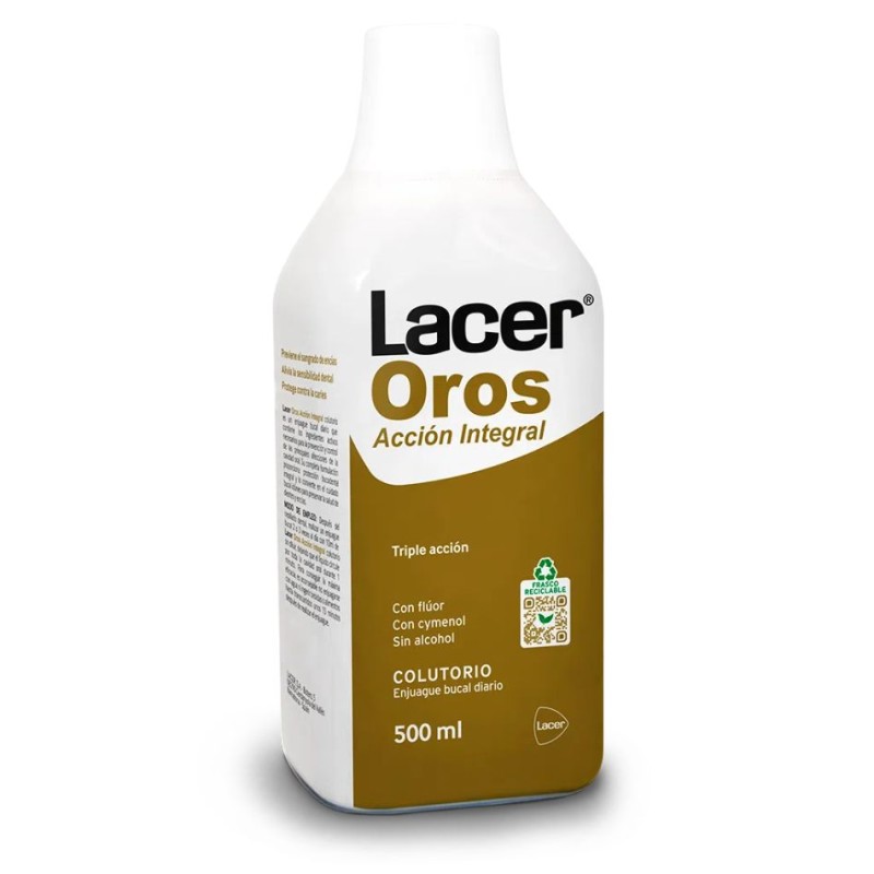 Lacer Oros Acción Integral Colutorio 500 ml – Enjuague bucal protección integral dientes y encías