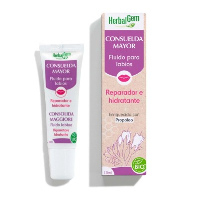 Herbalgem Consuelda Mayor Fluido Para Labios Reparador Bio 10 ml – Bálsamo labial hidratante y regenerador