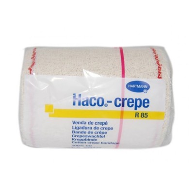 Venda Elástica Crepé Haco-Crepe R-85 4 m x 5 cm – Venda de compresión ligera y fijación