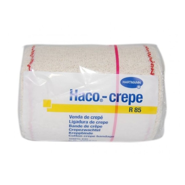 Venda Elástica Crepé Haco-Crepe R-85 4 m x 5 cm – Venda de compresión ligera y fijación