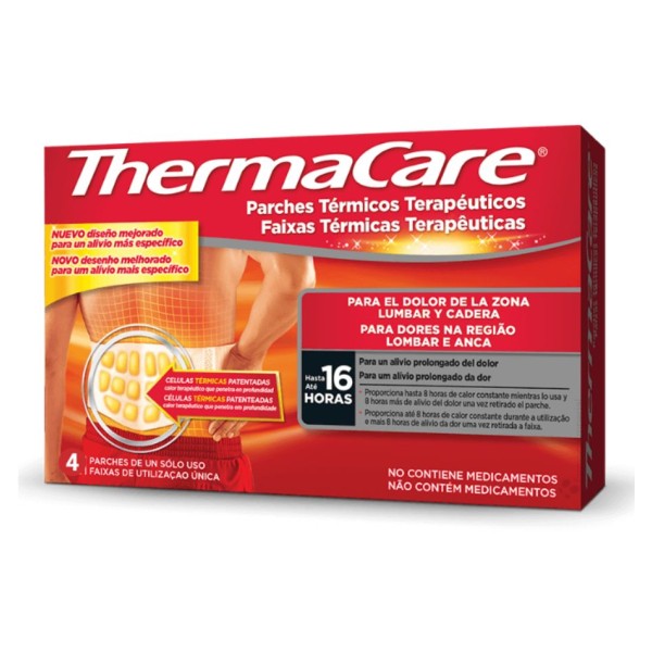ThermaCare Parche Térmico Lumbar y Cadera 4 Parches – Terapia de Calor Terapéutico
