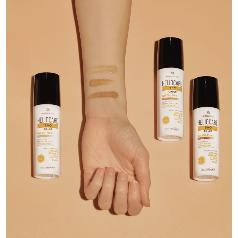 Heliocare 360º Color Gel Oil-Free SPF 50+ Bronze 50 ml – Fotoprotector Facial con Color