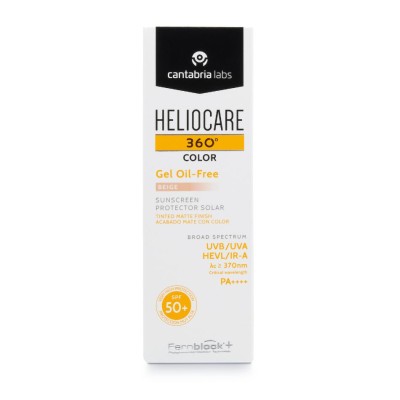 Heliocare 360º Color Gel Oil-Free SPF 50+ Beige 50 ml – Fotoprotector Facial con Color