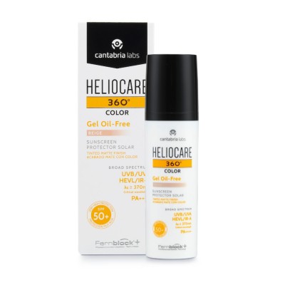 Heliocare 360º Color Gel Oil-Free SPF 50+ Beige 50 ml – Fotoprotector Facial con Color