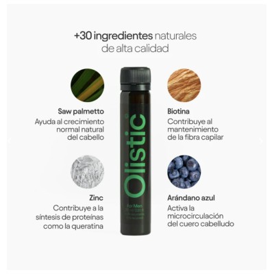 Olistic Hombre 28 Frascos 25 ml - Complemento Alimenticio Salud Capilar