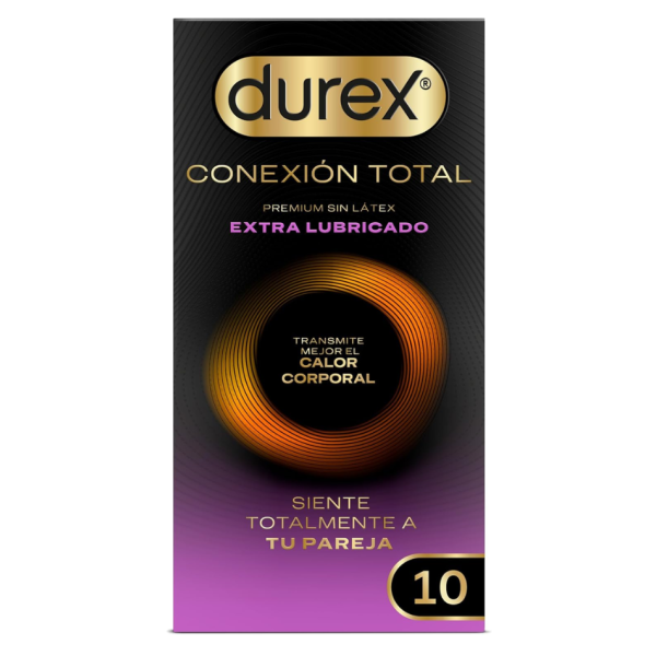 Durex Conexión Total Extra Lubricado 10 Preservativos Sin Látex