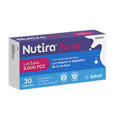 Nutira Forte 30 Cápsulas – Lactasa 9000 FCC para intolerancia a la lactosa