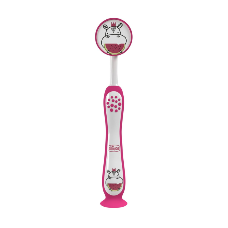 Cepillo Dental Infantil Chicco Rosa 6M+ – Primeros dientes bebé