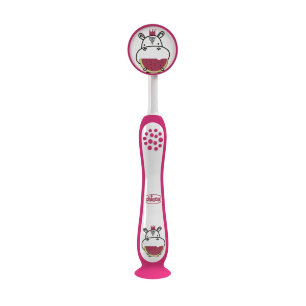 Cepillo Dental Infantil Chicco Rosa 6M+ – Primeros dientes bebé