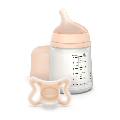 Suavinex Set Inicio Zero.Zero 180 ml Biberón Anticólico + Chupete Recién Nacido
