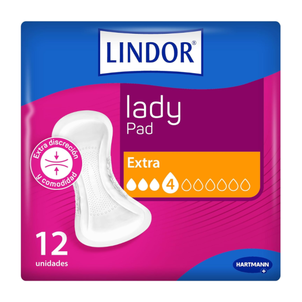 Lindor Lady Pad Extra 4 Gotas 12 Unidades Absorbente Incontinencia Ligera