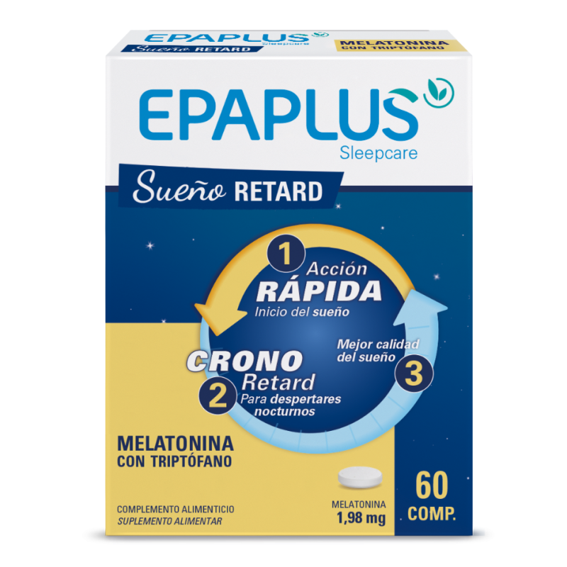 Epaplus Sleepcare Melatonina Retard con Triptófano 60 Comprimidos Sueño