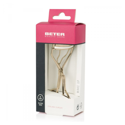 Beter Rizapestañas Metálico Dorado con Recambio de Silicona Profesional