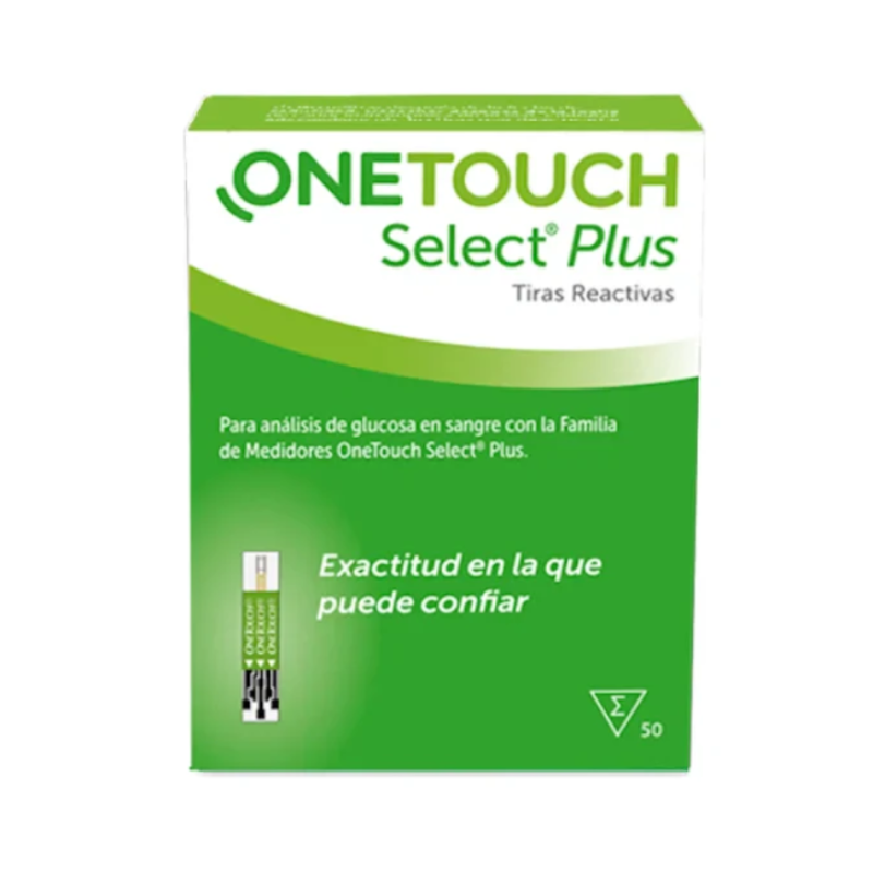 OneTouch Select Plus Tiras Reactivas Glucosa 50 Unidades Precisión AltaS