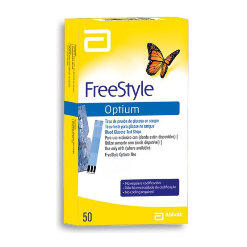 Freestyle Optium Tiras Reactivas Glucosa 50 Unidades Abbott