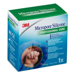 3M Esparadrapo Silicona Hipoalergénico 5 m x 2,5 cm Piel Sensible