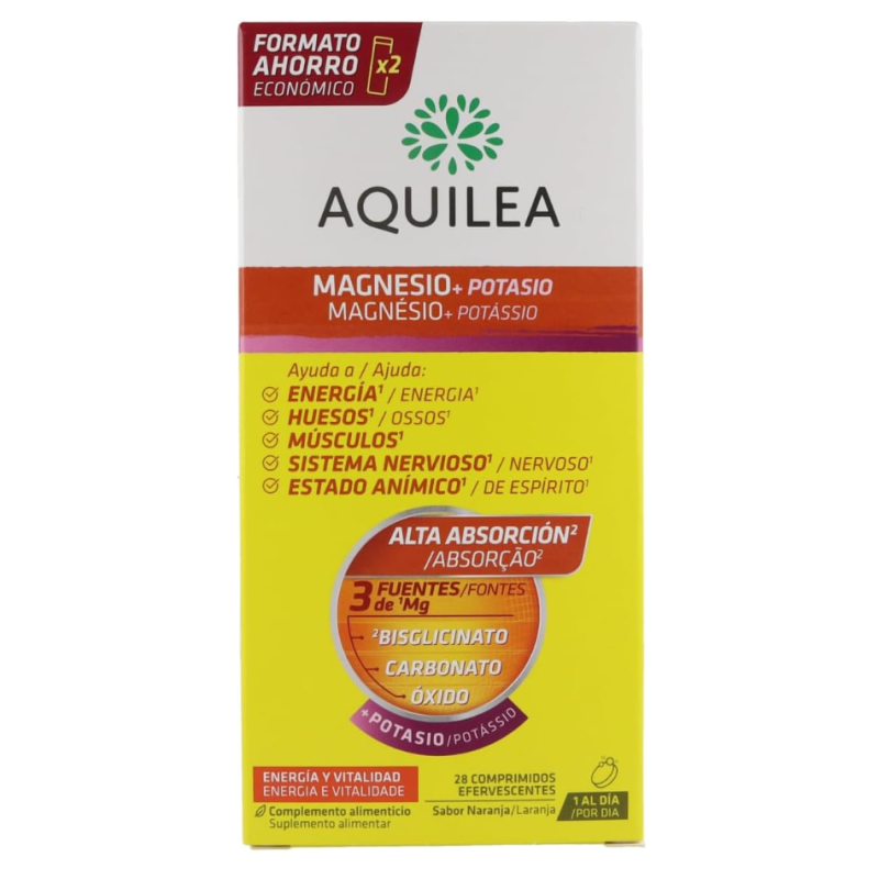 Aquilea Magnesio + Potasio 28 Comprimidos Efervescentes Energía y Músculo