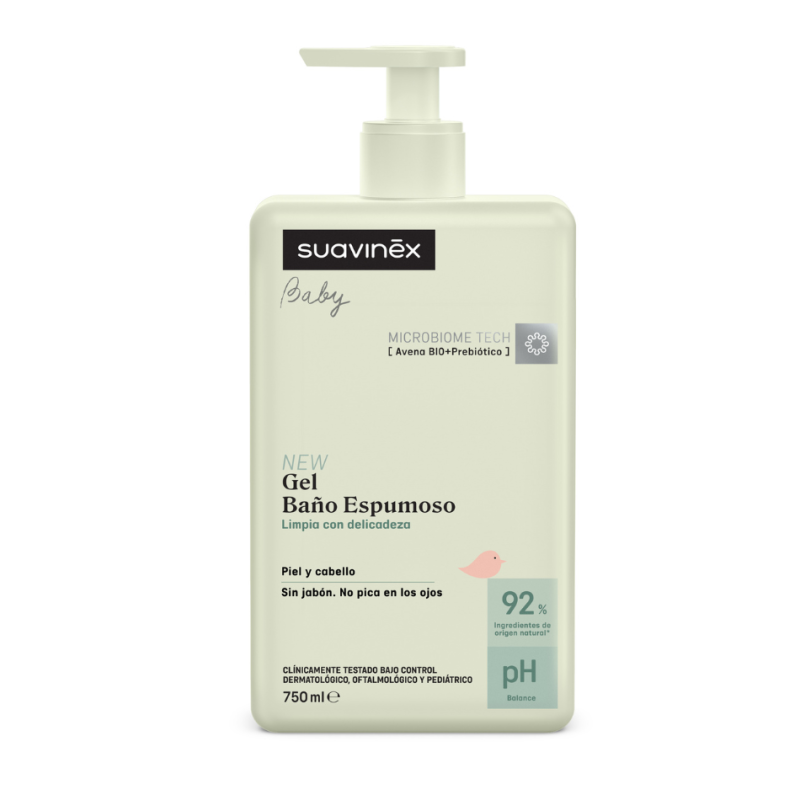 Suavinex Baby Gel Baño Espumoso 750 ml Gel Champú Bebé Piel Sensible