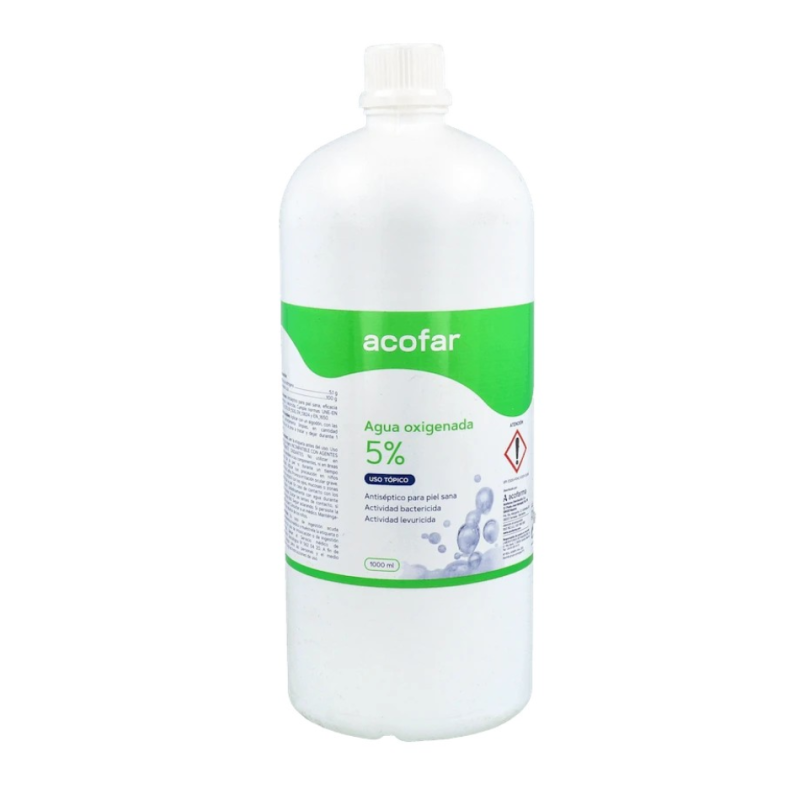 Acofar Agua Oxigenada 5% 1 Litro Antiséptico Piel Sana