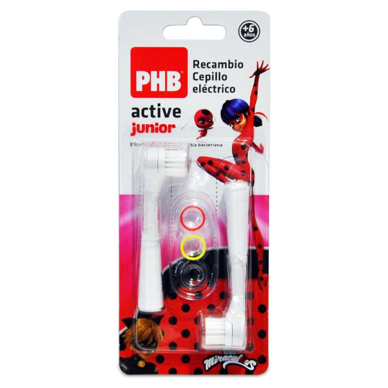 PHB Active Junior Recambio Cabezal Cepillo Eléctrico Infantil 2 Unidades